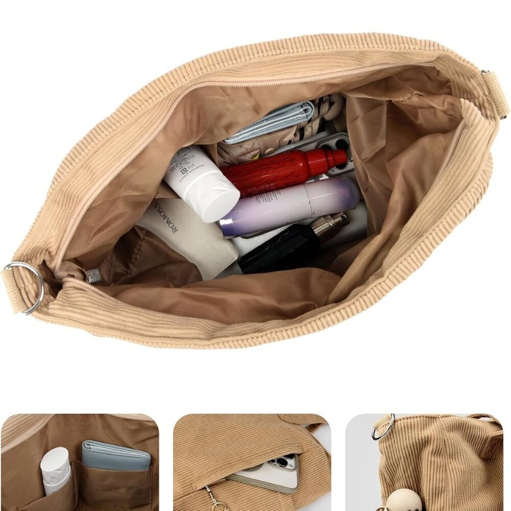 Elegant Black Corduroy Tote Bag - Spacious And Fu… - image 3